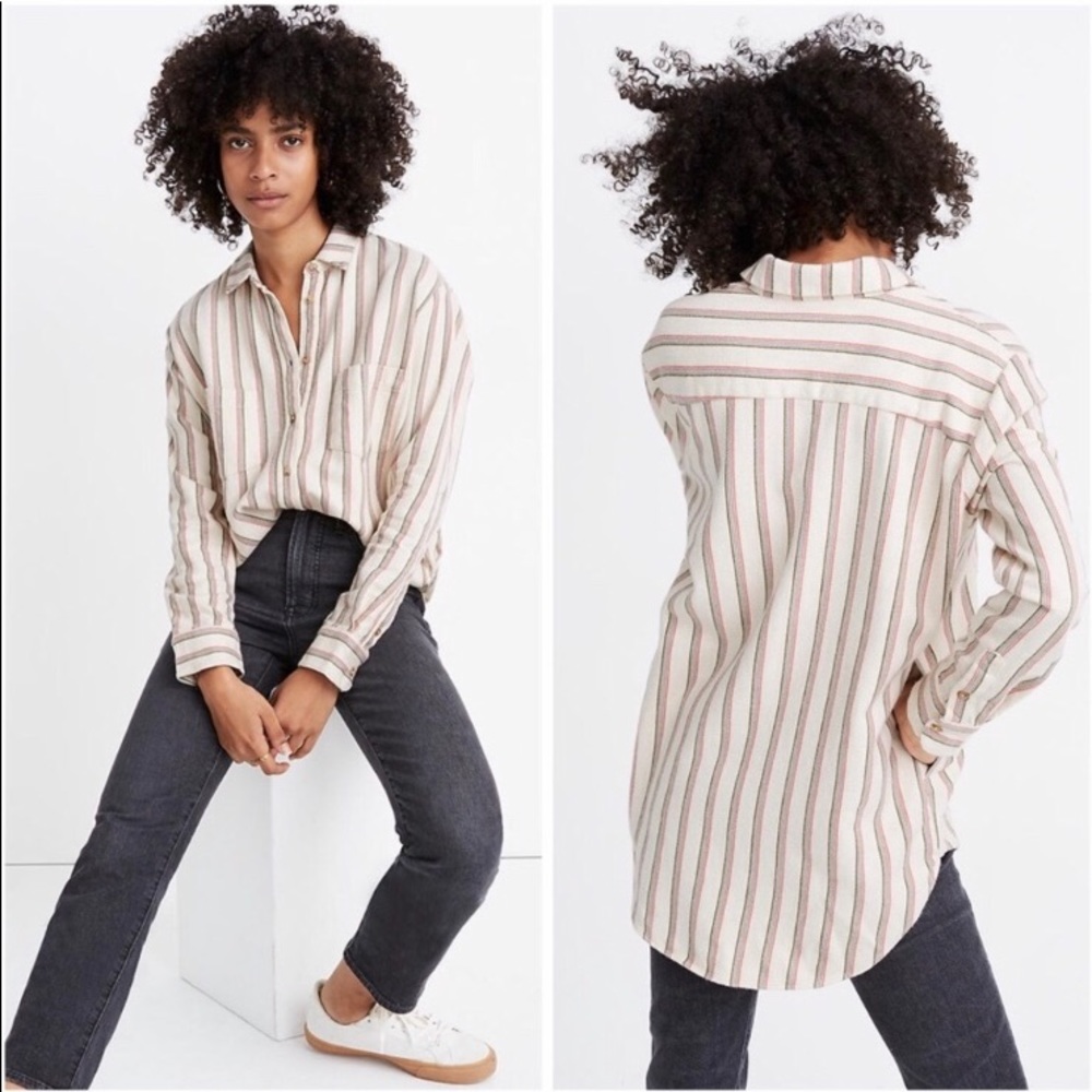 NWT Madewell Flannel Sunday Stripe Shirt